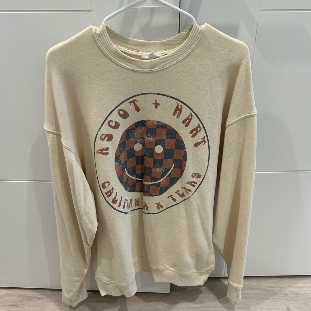 Ascot + Hart Cream Graphic Sweater